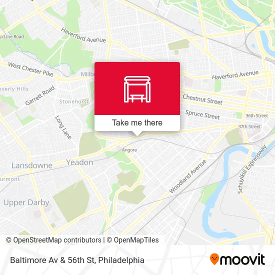 Baltimore Av & 56th St map