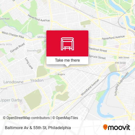 Baltimore Av & 55th St map