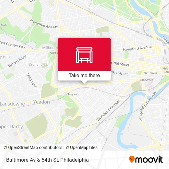 Baltimore Av & 54th St map