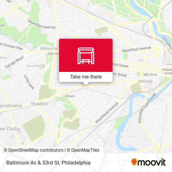 Baltimore Av & 53rd St map