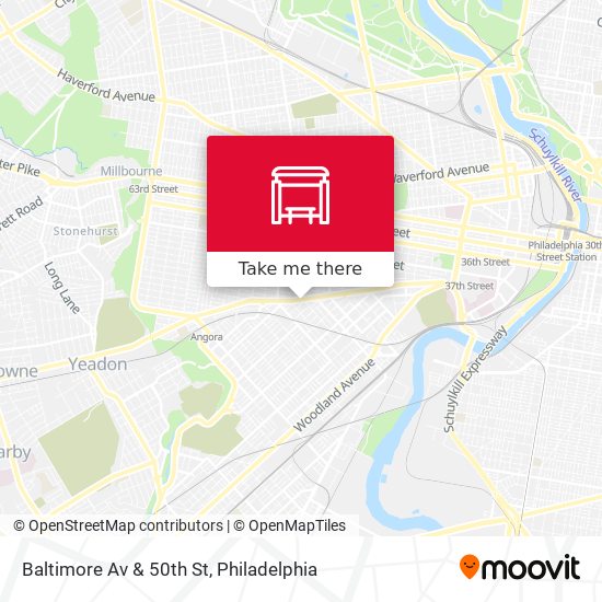 Baltimore Av & 50th St map