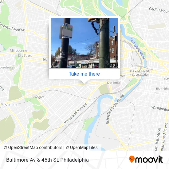 Baltimore Av & 45th St map