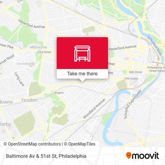 Baltimore Av & 51st St map