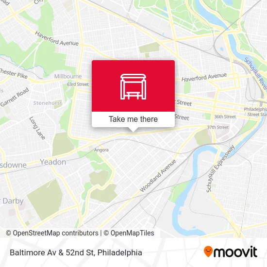 Baltimore Av & 52nd St map