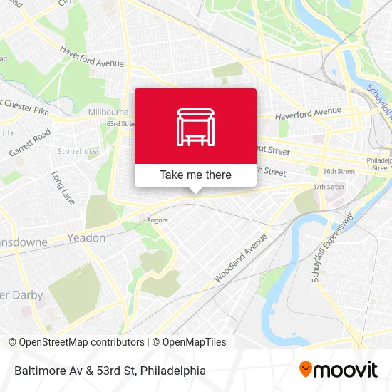 Baltimore Av & 53rd St map