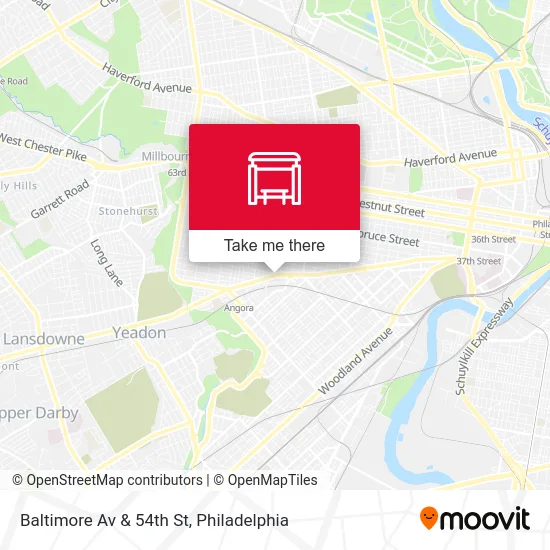 Baltimore Av & 54th St map