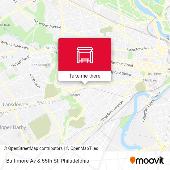 Baltimore Av & 55th St map