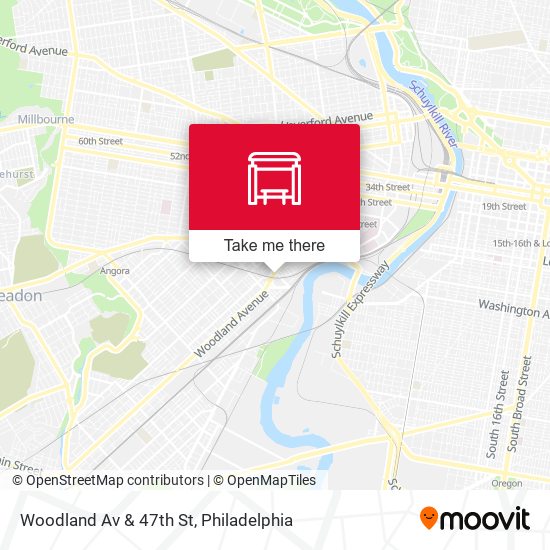 Woodland Av & 47th St map