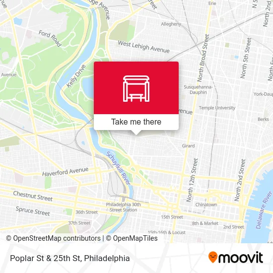 Poplar St & 25th St map