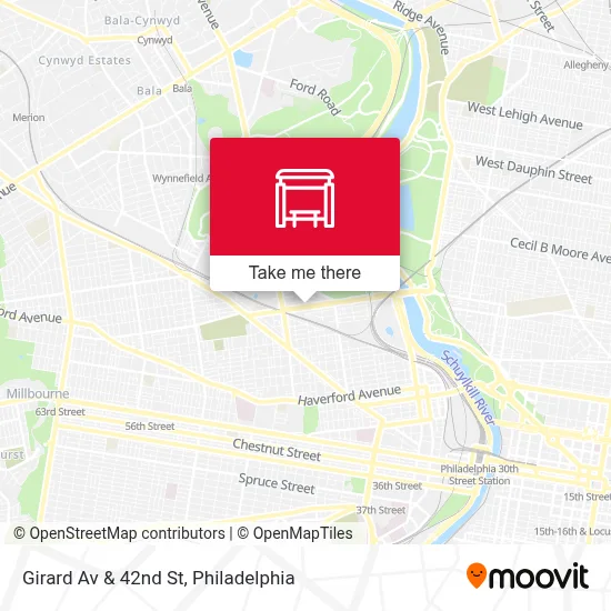 Girard Av & 42nd St map
