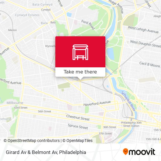 Girard Av & Belmont Av map