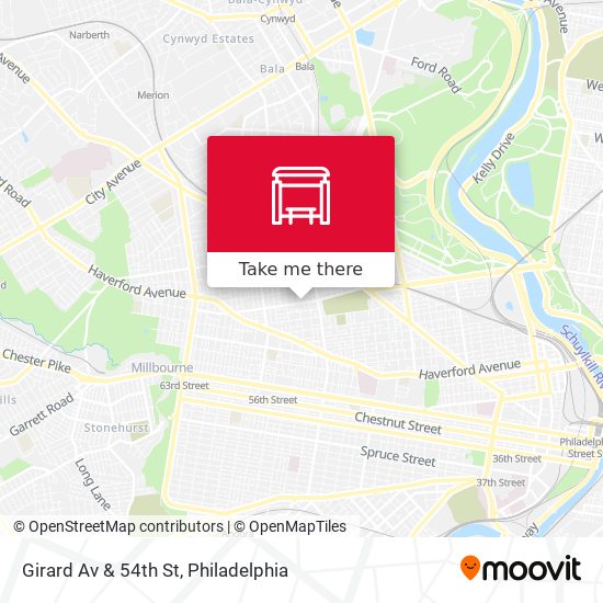 Girard Av & 54th St map
