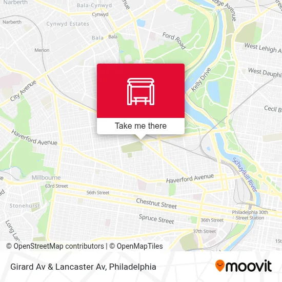 Girard Av & Lancaster Av map