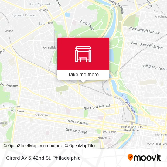 Girard Av & 42nd St map