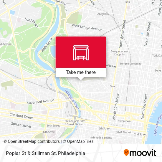 Poplar St & Stillman St map
