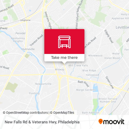 New Falls Rd & Veterans Hwy map