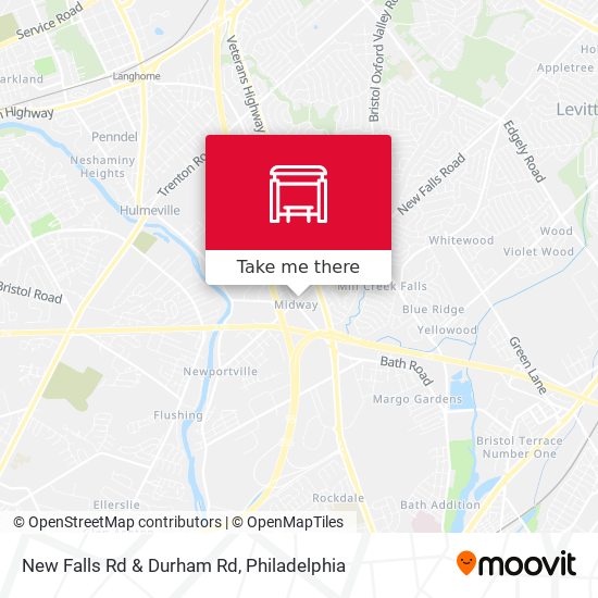 New Falls Rd & Durham Rd map