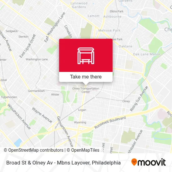 Broad St & Olney Av - Mbns Layover map