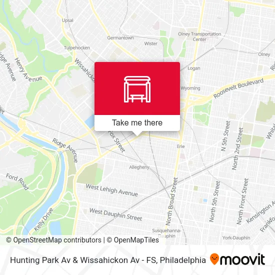 Hunting Park Av & Wissahickon Av - FS map