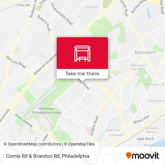 Mapa de Comly Rd & Brandon Rd