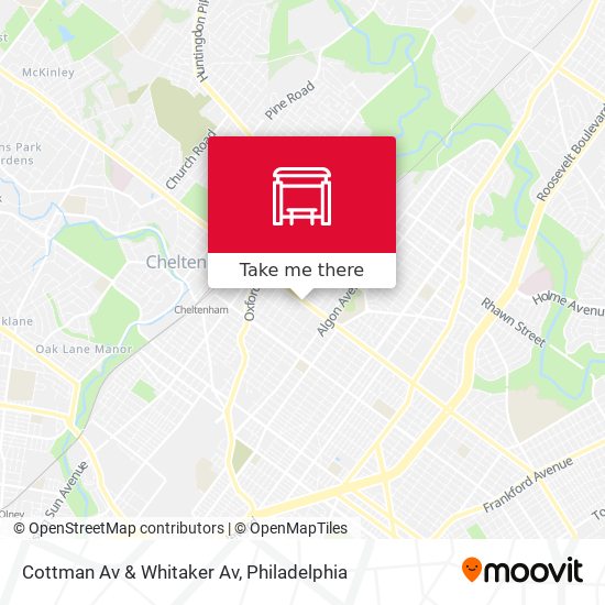 Cottman Av & Whitaker Av map