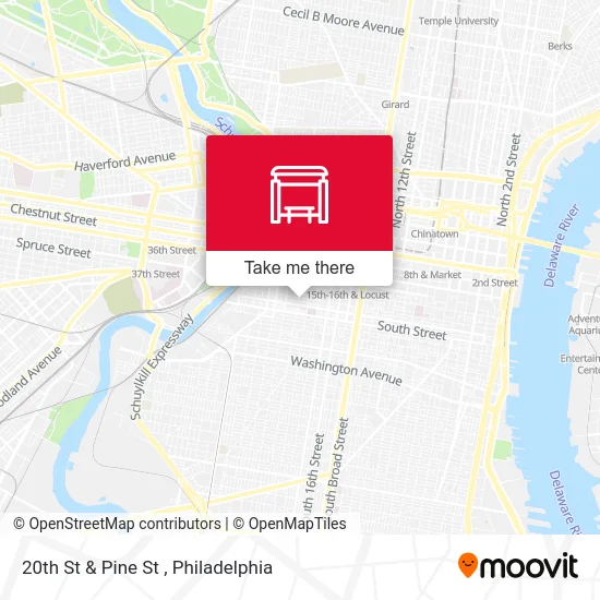20th St & Pine St map