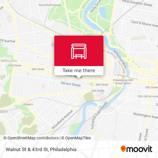 Walnut St & 43rd St map