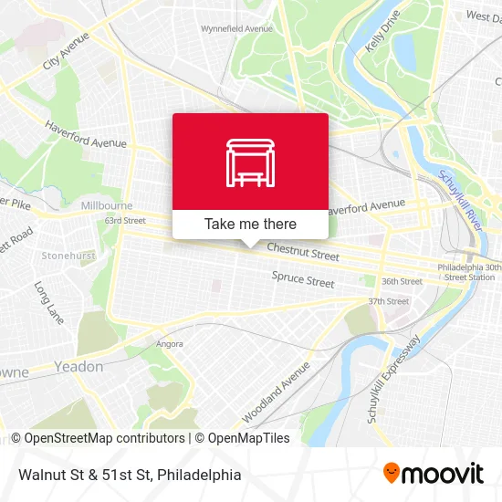 Walnut St & 51st St map