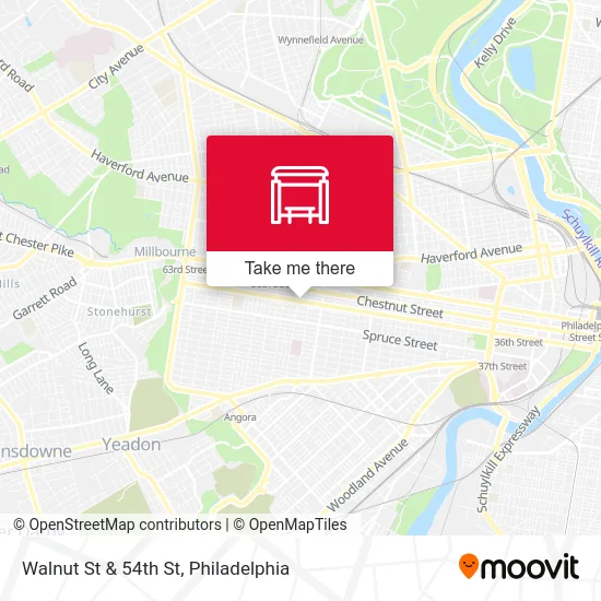 Walnut St & 54th St map