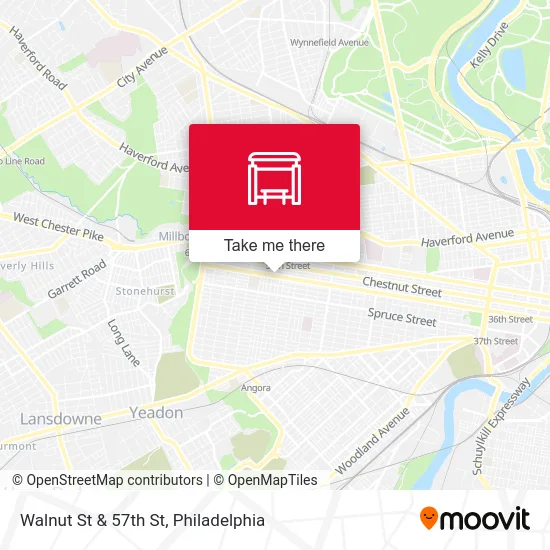 Walnut St & 57th St map