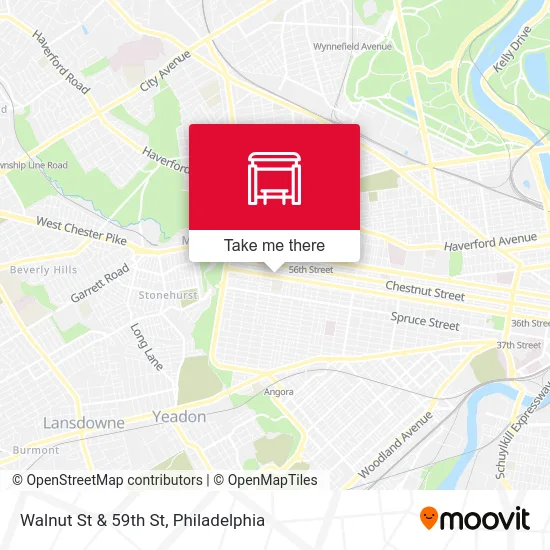 Walnut St & 59th St map