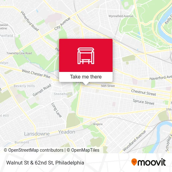 Walnut St & 62nd St map