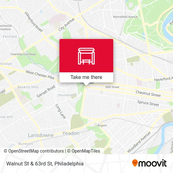Walnut St & 63rd St map