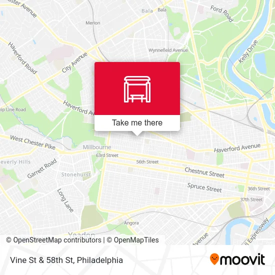Vine St & 58th St map
