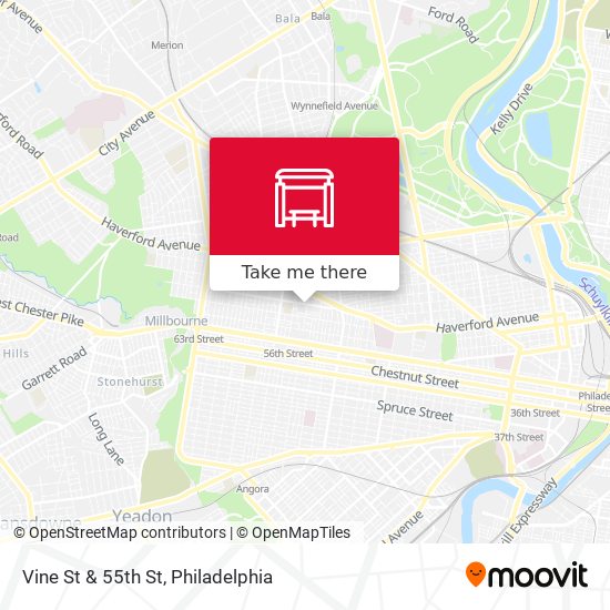 Vine St & 55th St map