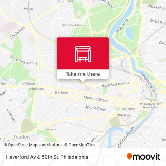 Haverford Av & 50th St map