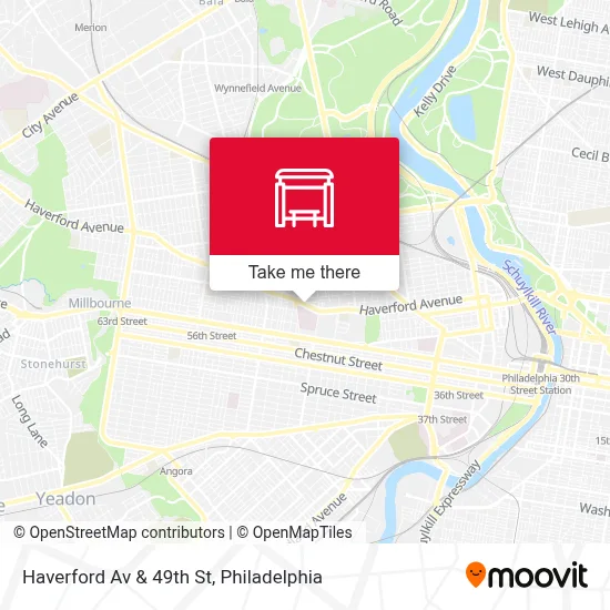 Haverford Av & 49th St map