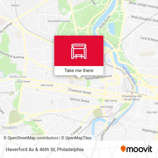 Haverford Av & 46th St map