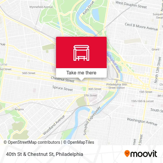 40th St & Chestnut St map