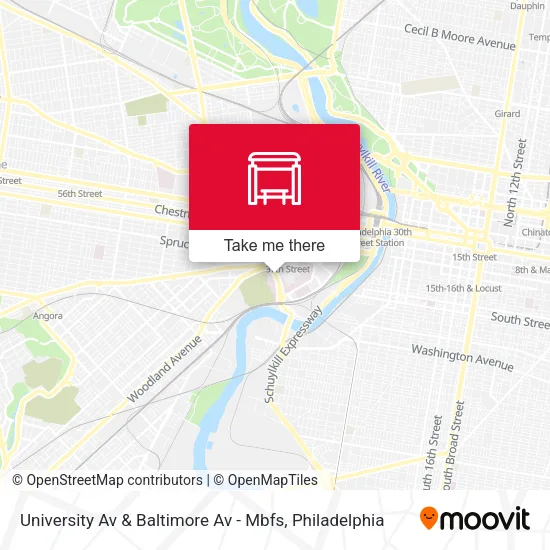 University Av & Baltimore Av - Mbfs map