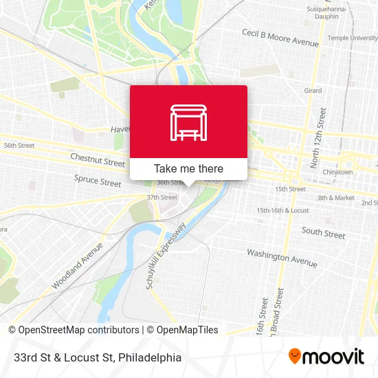 33rd St & Locust St map