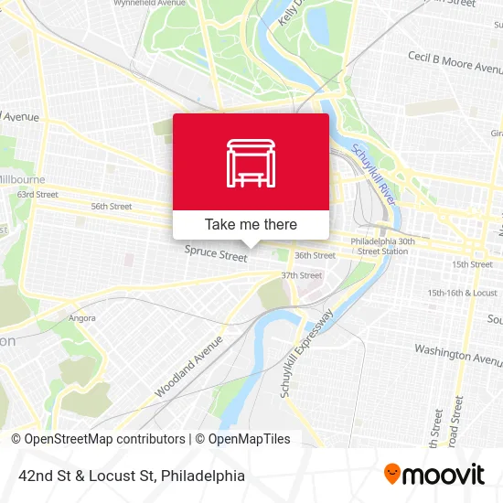 42nd St & Locust St map