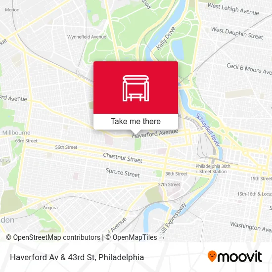 Haverford Av & 43rd St map