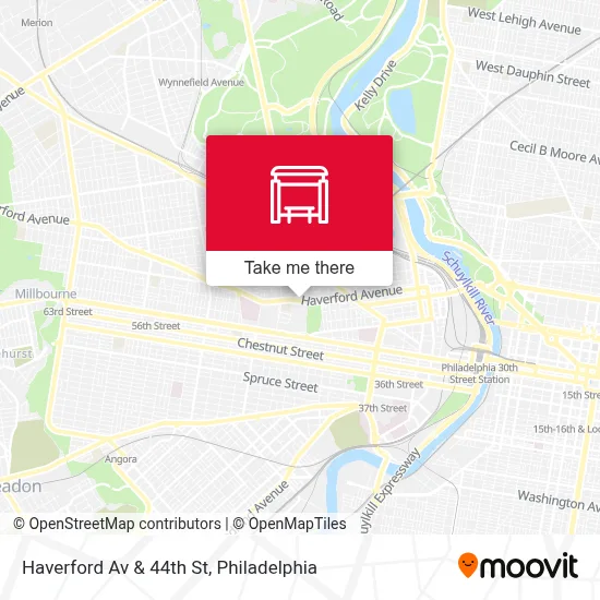 Haverford Av & 44th St map
