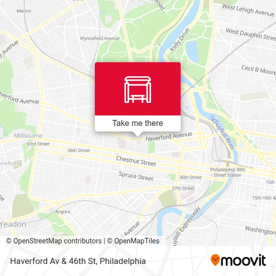 Haverford Av & 46th St map