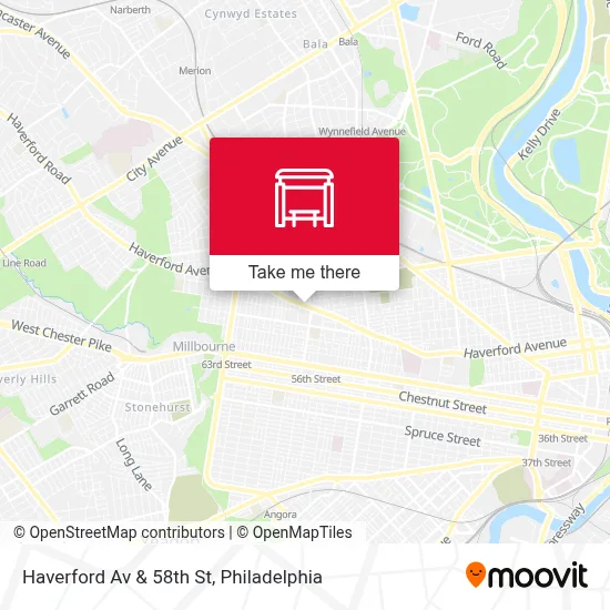 Haverford Av & 58th St map