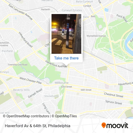 Haverford Av & 64th St map