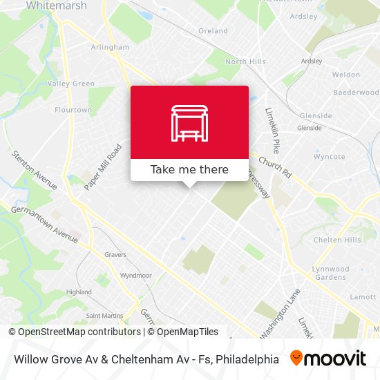 Mapa de Willow Grove Av & Cheltenham Av - Fs