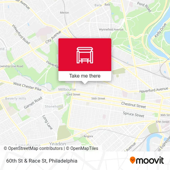60th St & Race St map