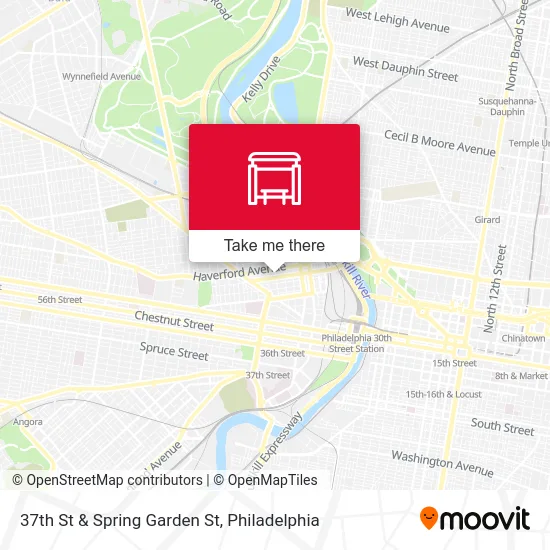 37th St & Spring Garden St map